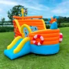 Rojo - Castillo inflable de barco pirata