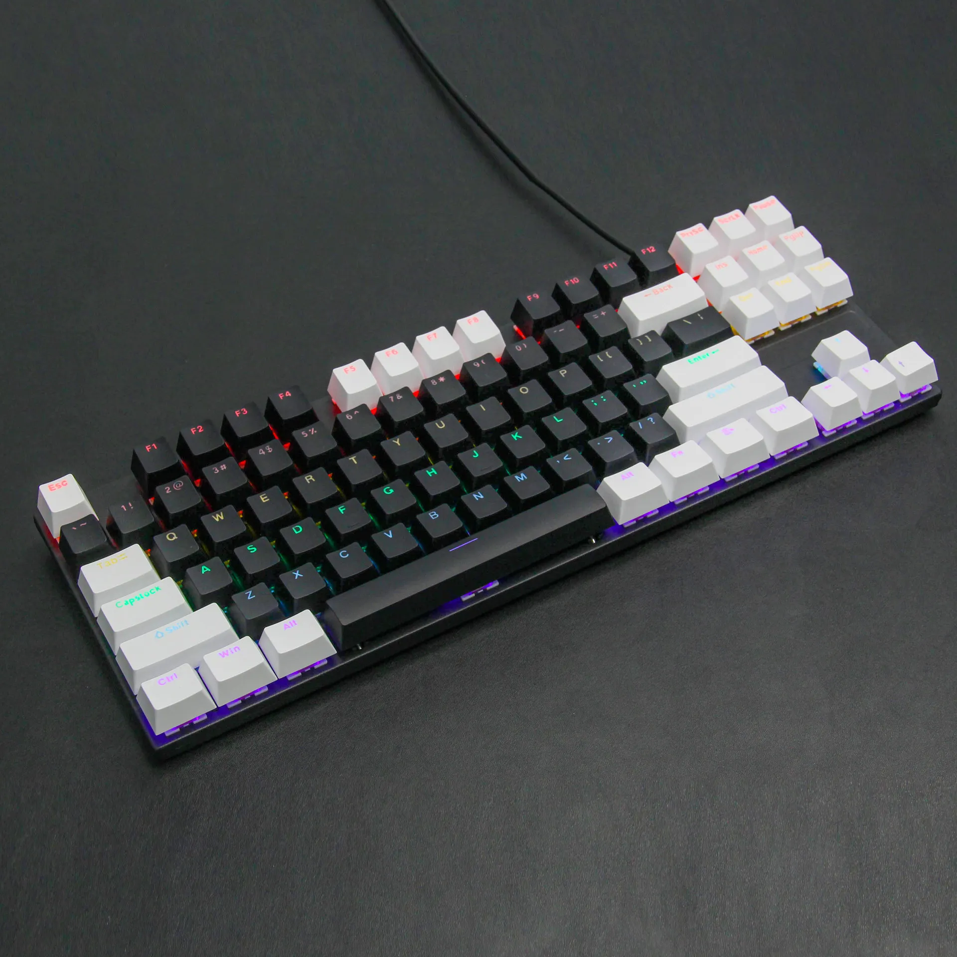 2022 Mechanical Double Color Keyboard 87 Keys Double Injection Keycap ...