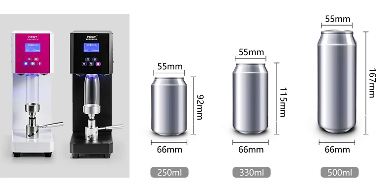FEST Commercial Manual Sealing Machine Can Sealer Machine Plastic Beverage Food Packaging Electric Aluminum 52mm High Efficiency