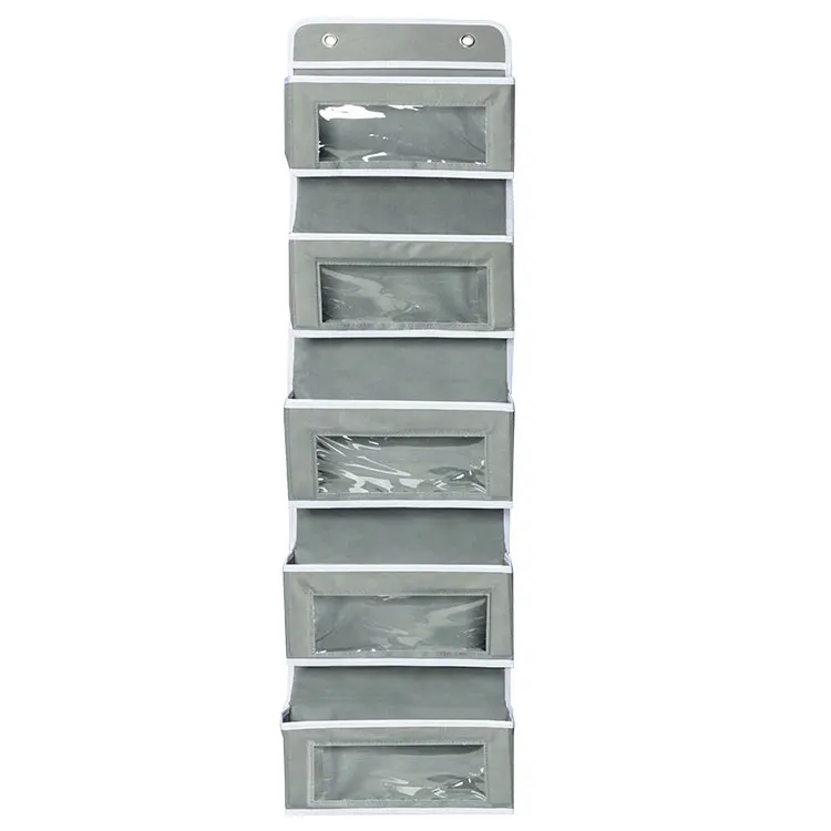 4 Large pockets and 3 small PVC clear pockets door hanging wall organizer nursery closet cabinet baby storage