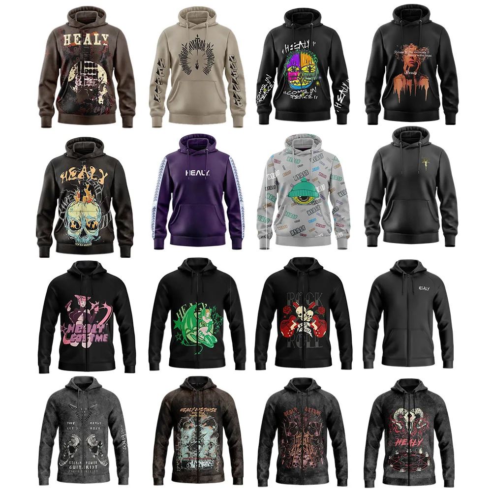 Custom Blank Screen Print Hoodie Full Face Brown Heavy Full Ziphoodie