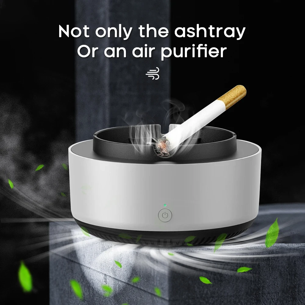 Custom Electric 2 in 1 Air Purifier Multifunctional Remove Smoke Smell  Smokeless Smart Ashtray with Filter for Home Car or Offi