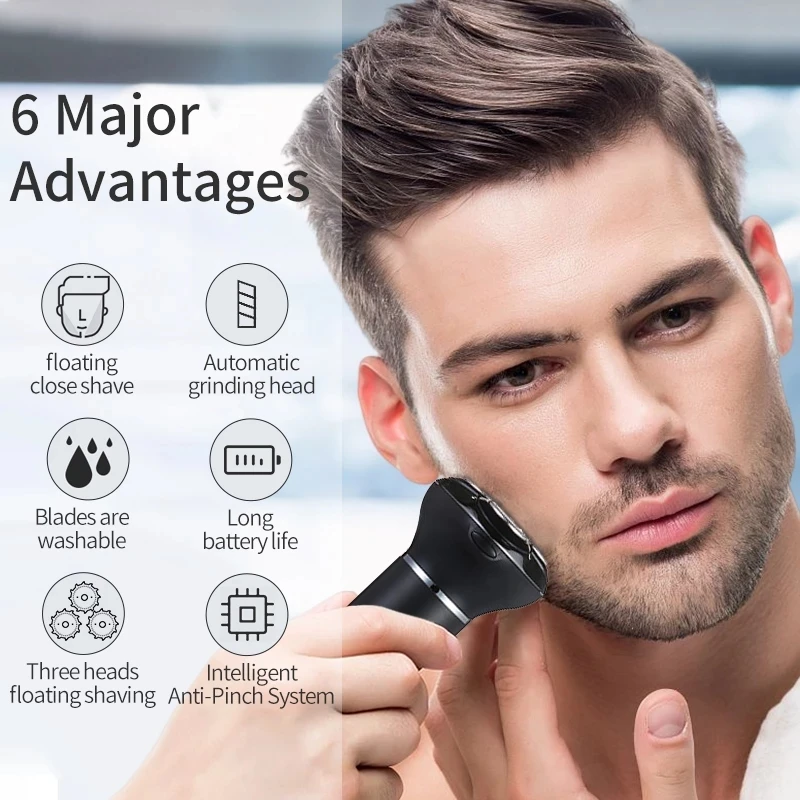 Rechargeable 3in1 Grooming Kit Electric Shaver For Men Beard Hair
