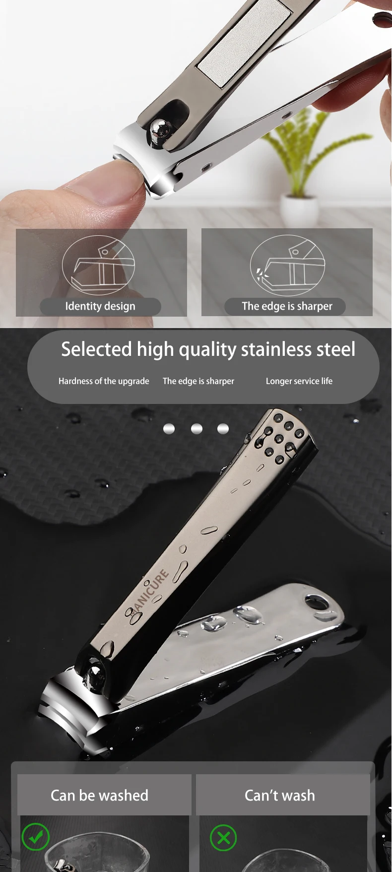 product good quality portable nail cutter professional manicure tool sharp nail clipper set-3