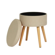 Factory Direct Sale Cheap Nordic Round Ottoman Stool Soft Footrest
