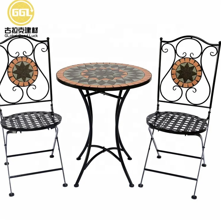 Outdoor Garden Ceramic Tile Top Mosaic Round Table