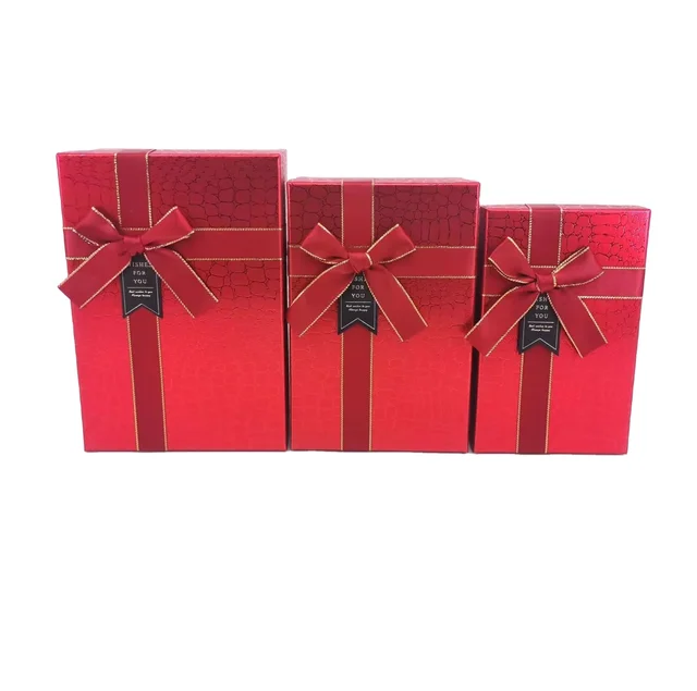 Factory wholesale stone grain special paper golden gift box business work Gift Box Three Sizes gift box packaging suit