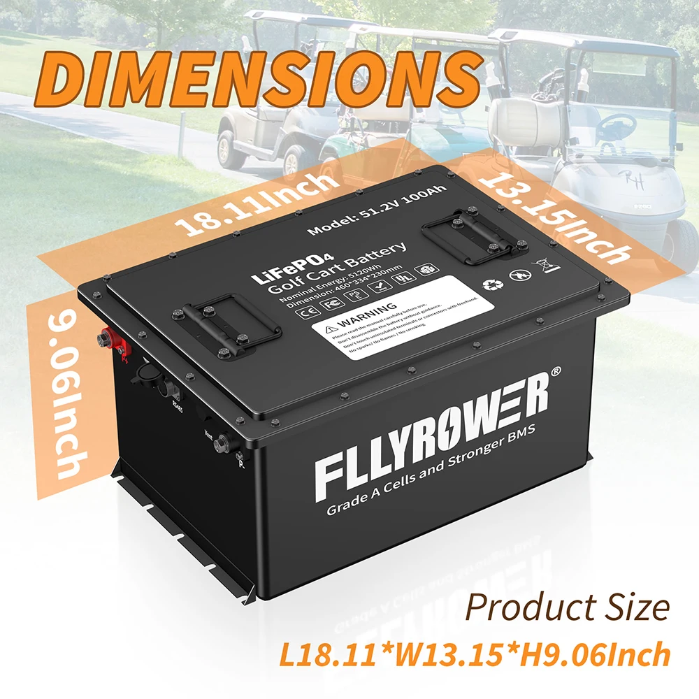 48V 100Ah LiFePO4 Golf Cart Batteries - Durable Lithium Ion Battery for ...