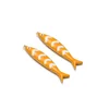 40*8mm gold Long fish-shaped double-sided orange
