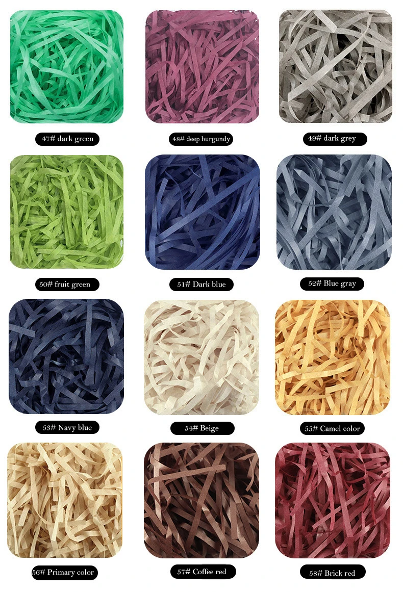 Recycled Bulk Decorative Gift Box Black Brown Crinkle Tissue Packing Raffia Shredded Paper