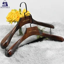 Personalized Factory Clothes Hanger Luxury Jacket Brown Wood Hanger