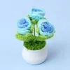 Gradient blue-3Bubble Rose กระถางต้นไม้ (กระถางสีขาว)