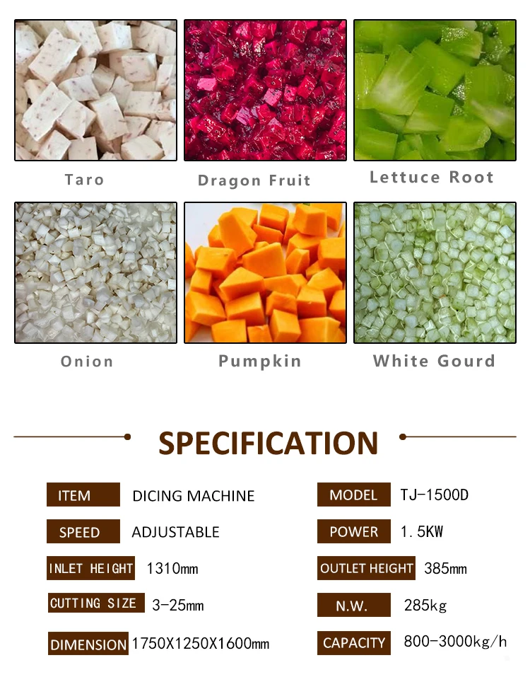 commercial vegetable dicer machine/ whole chinese