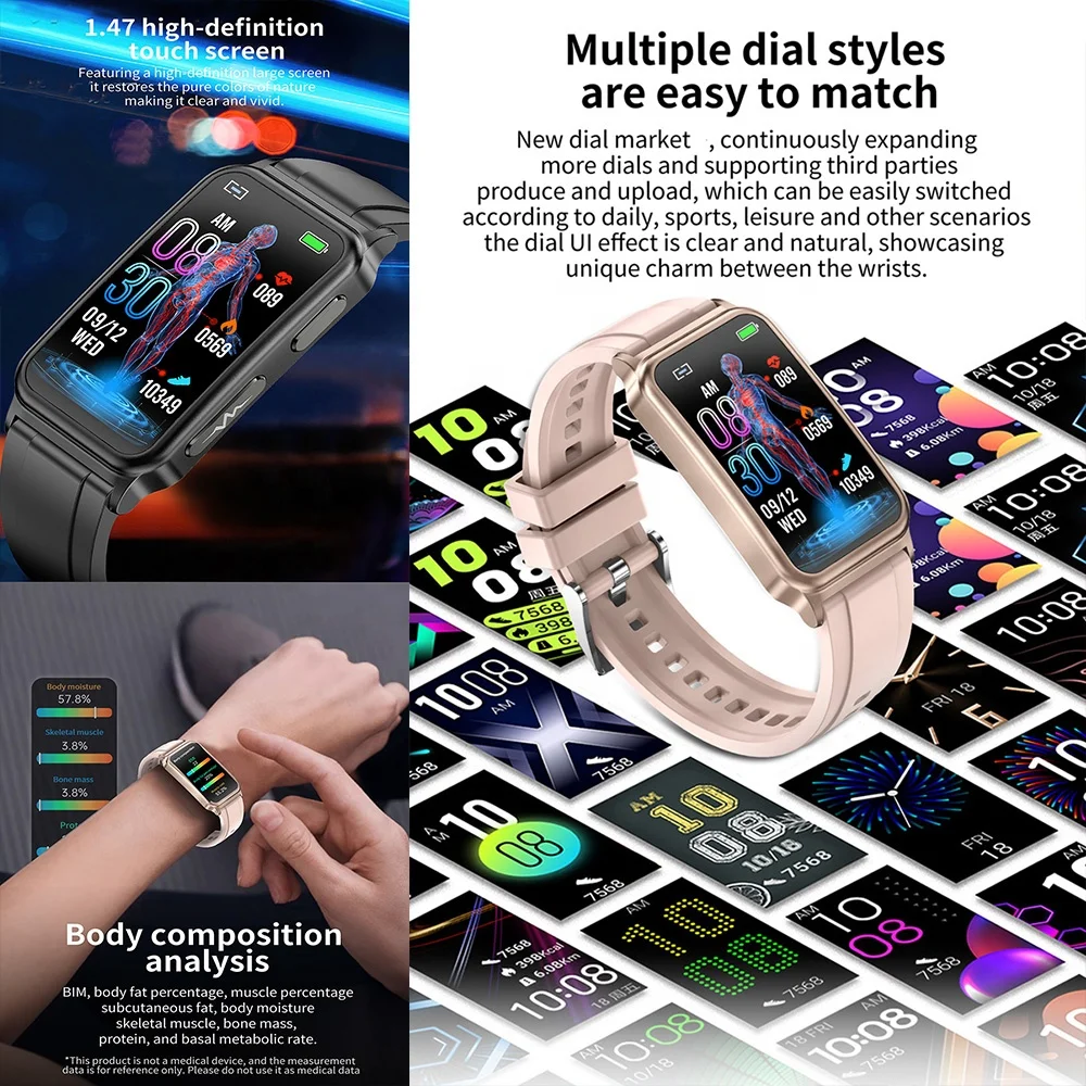 G08 Montre intelligente bande H écran HD santé fréquence cardiaque  test de pression artérielle Fitness Tracker 150 sport reloj montre