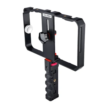 Yelangu Handheld Smartphone Video Cage Rig Kits Mount Stand With Double Handle for Cell Smart Phone PC02A detail image