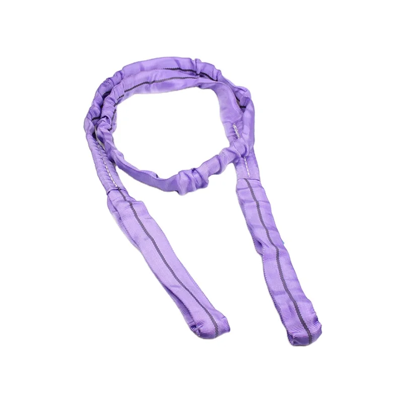 ce 1T purple Polyester round sling webbing belt strap