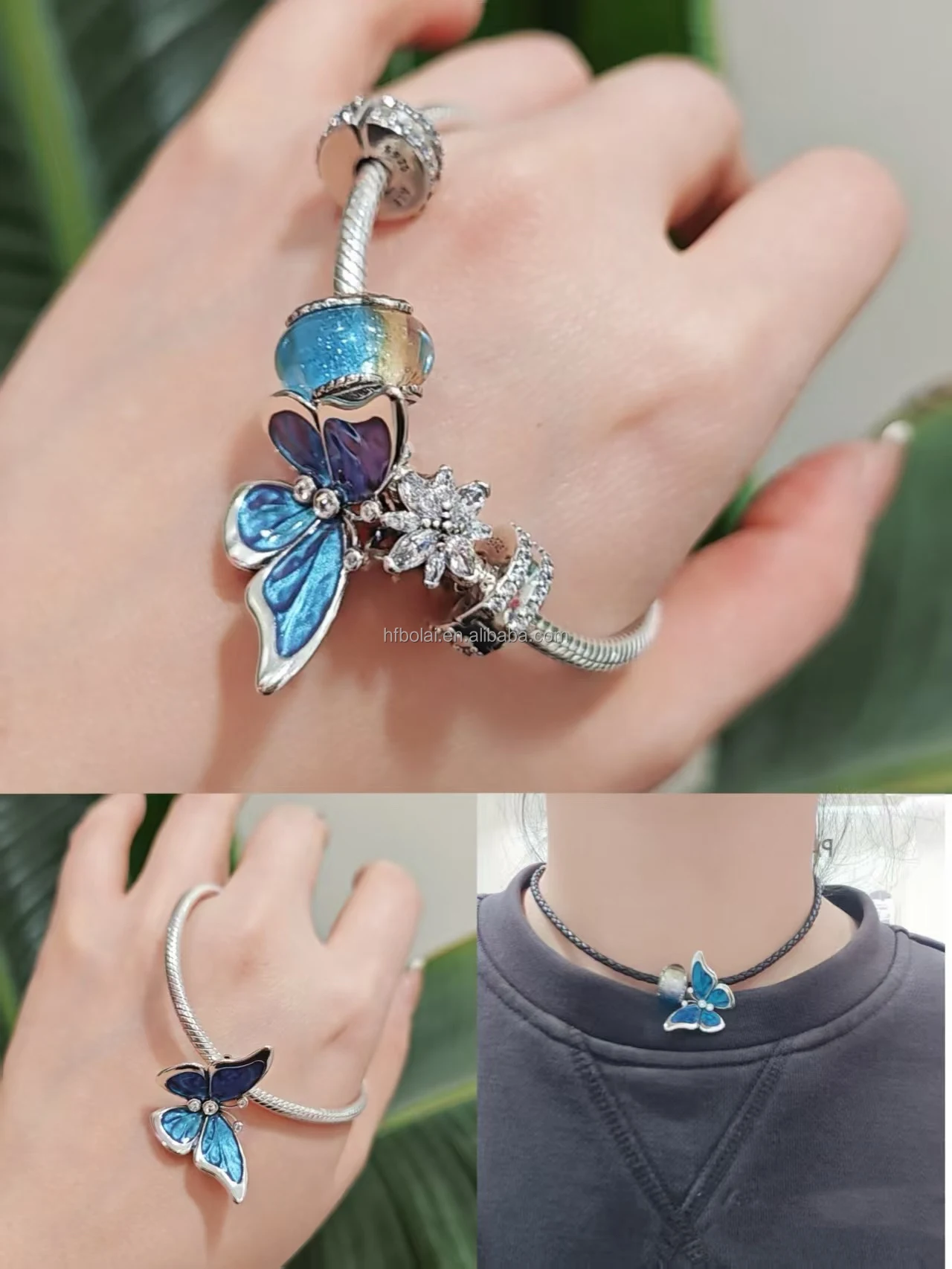 High Quality Sterling Sier S Butterfly Hummingbird Dragoy Charm Custom Jewelry 7