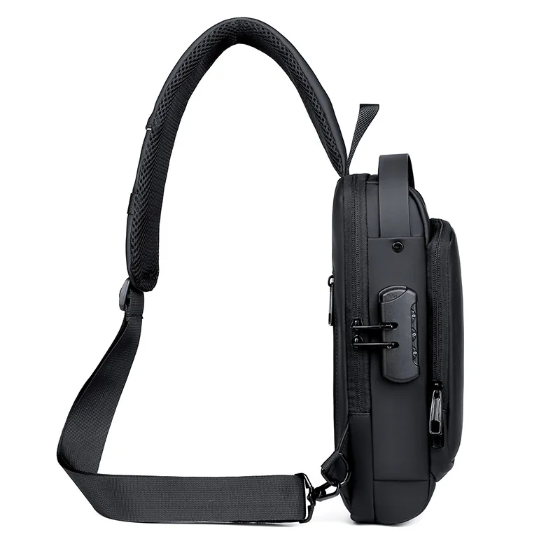 Borsa a tracolla 2025 con USB e lucchetto antifurto per uomo Borsa a tracolla 2025 con USB e lucchetto antifurto per uomo