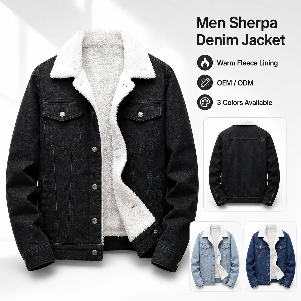 Men's Washed Shirt in Bulk Latest Men Denim Shirt Long Sleeve Jeans Shirt