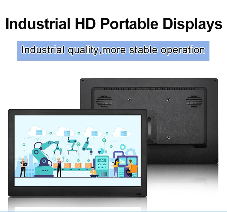 11.6 Inch Industrial Monitor IPS IPS HD-MI VGA Square Screen Plastic TFT Display VESA Wall Mounted Industrial Monitor