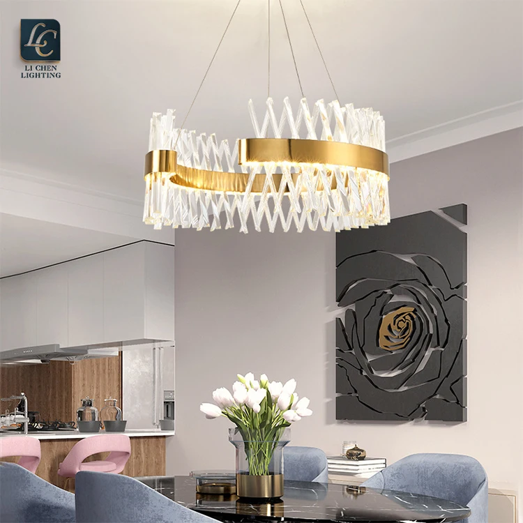 P0004 Luxury Design Residential Decorative Round Modern Crystal Chandelier Light