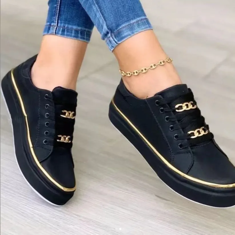 New Large Size Women Casual Bright Strip Suede Matching Color Increase ...