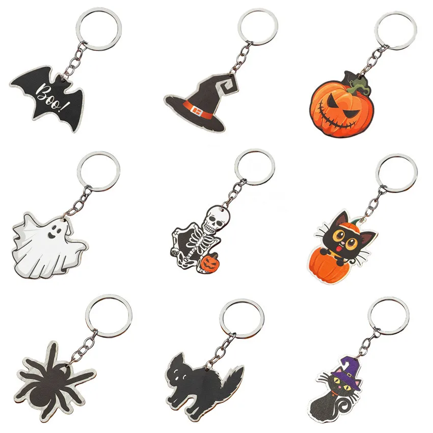 Halloween Cartoon Keychain Wooden Pendant Cross-Border Unisex Wood Keychain  for Men and Women| Alibaba.com