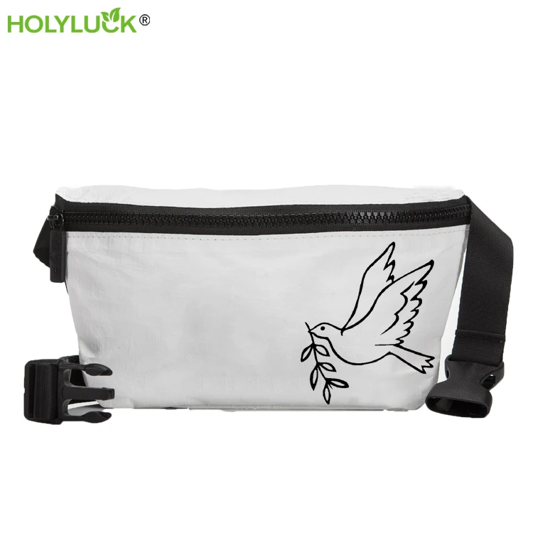 Holyluck Factory Degradable Recyclable Waterproof reusable Dupont Waist bag eco friendly Customs Tyvek fanny pack