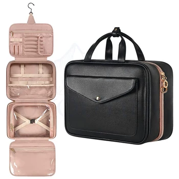 Travel Portable Makeup Bag Organizer Foldable Cosmetic Travel Accessories Tote Hanging Toiletry Bag For Women