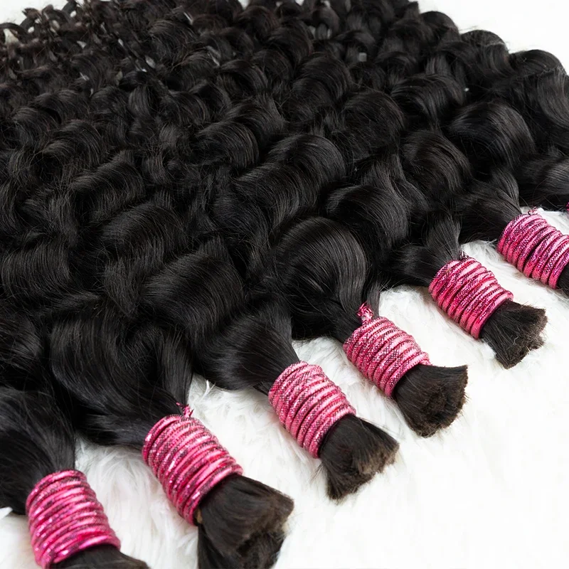 Giliai banguoti žmogaus plaukai, neapdoroti, dideli, Cabelo Humano, 100 % bohemiški, juodi garbanoti plaukai._voghion.com