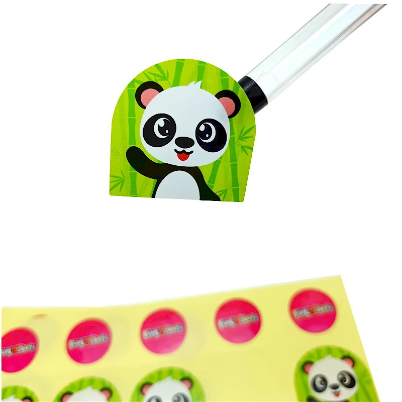 Custom Cute Panda Stickers Colorful Waterproof Cartoon Stickers Animal Vinyl  Self-Adhesive Labels for Decoration