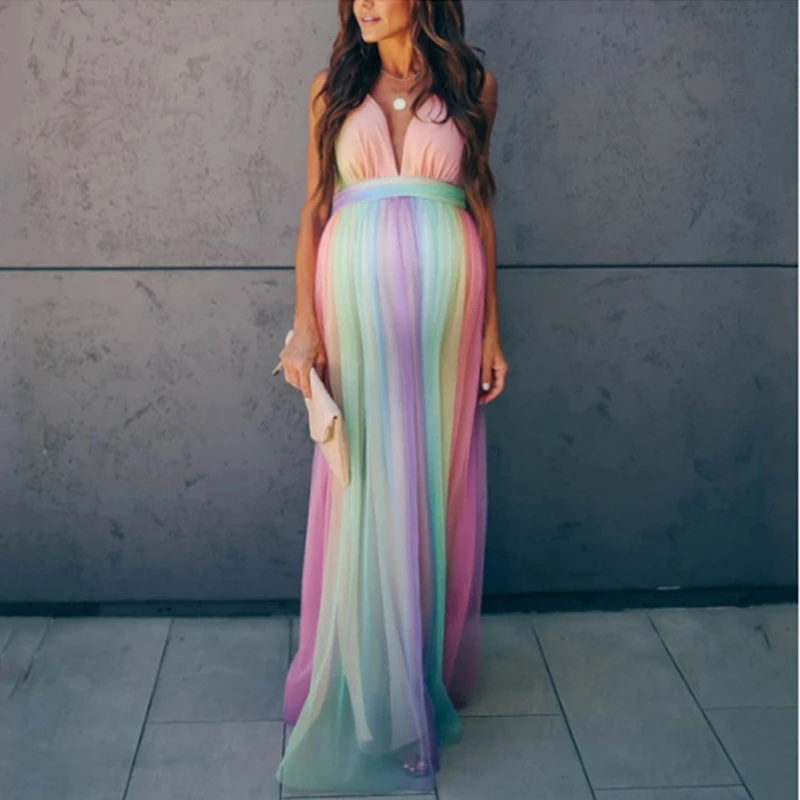 green emerald velvet dress Sexy Gray/Champagne Beading V Neck Pregnant Women Formal Dress Long Ma –  Siaoryne main image 1