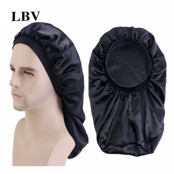 Mens Braid Bonnets Custom Satin Long Hair Sleeping Cap Double Layer ...