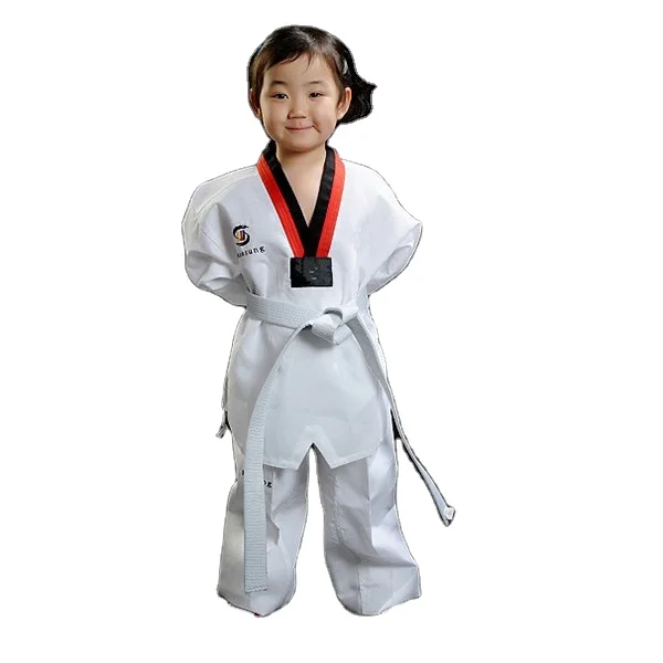 Source Uniforme de taekwondo personalizado niños, uniforme de taekwondo con cuello en V, gratis, muestra on m.alibaba.com