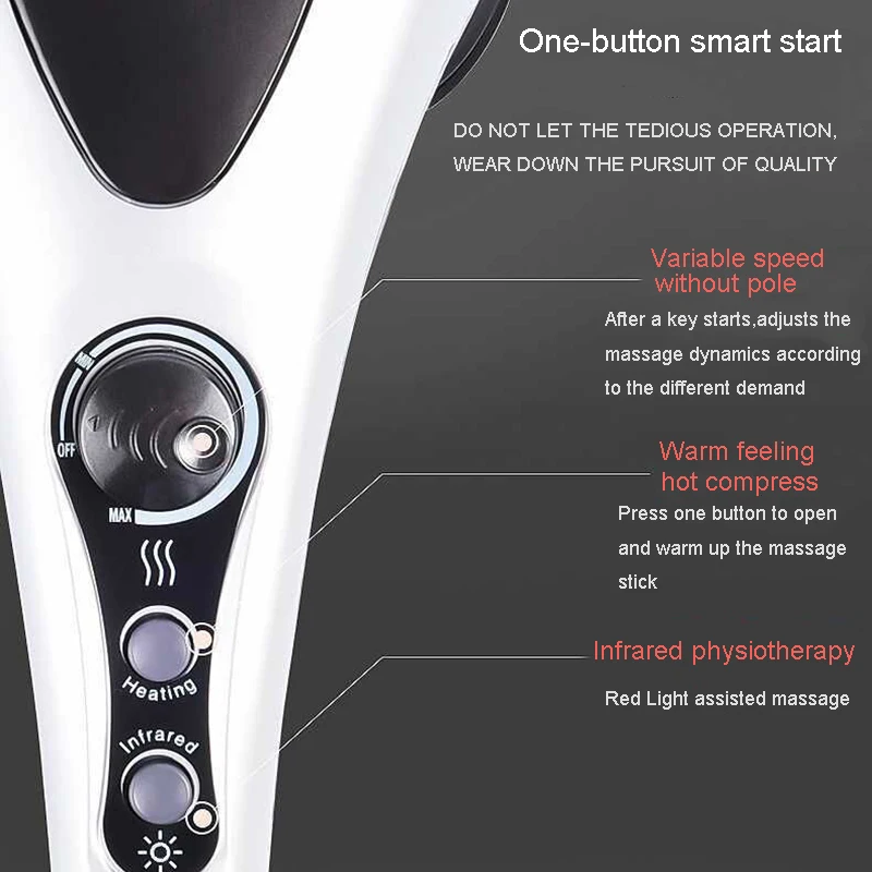 Handheld Body Infrared Massage Hammer Deep Tissue Massage for Shoulder Leg Foot Muscles Electric Double Head Full Body Massagers