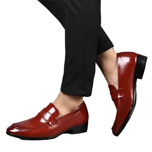 Men's British-Style Pointed Business Loafers Plus Size Soft-Sole Flat Bottom Leather Shoes Non-Slip Slow Running Casual Mesh