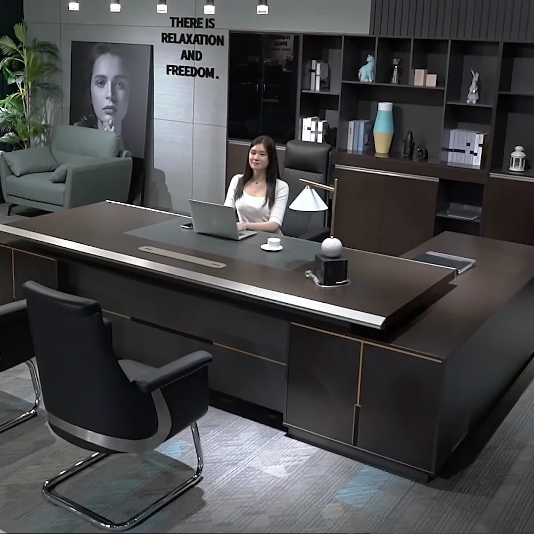 Commercial Furniture Modern Wood Office Furniture Set Chair And Table L