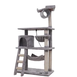 Luxury Multi-level Wood Large Cat Tree Tower Cat Scratch Climbing Frame Cat Tree Tower