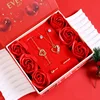 W3274-2-7-bracciale collana orecchini doppio anello fiore confezione regalo