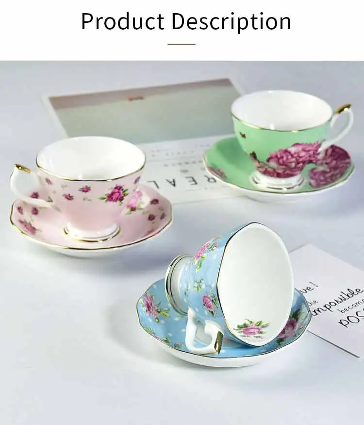British Luxury Flower Decal Used Fine Bone China English Traditional