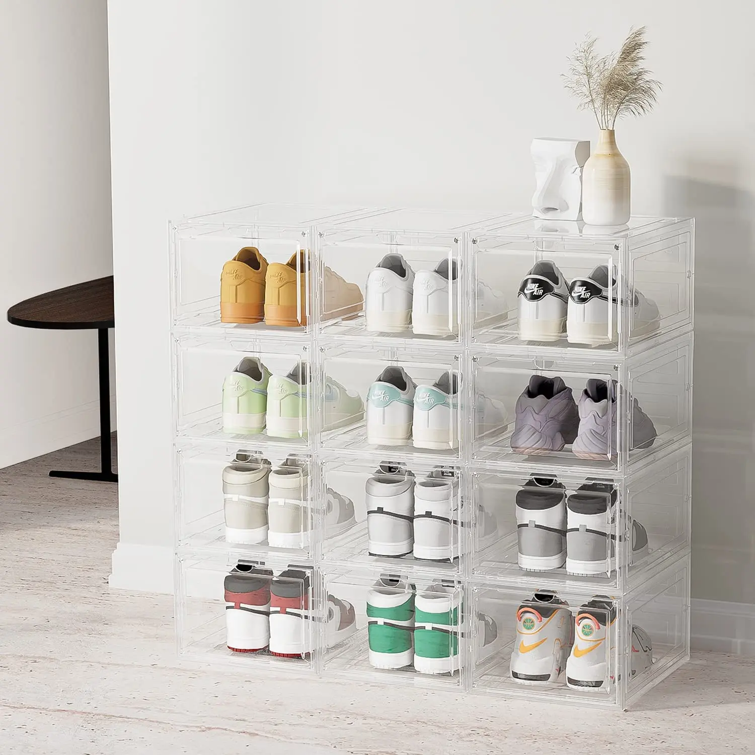 Stackable Acrylic Shoe Storage Box Shoe Organizer For Closet Space