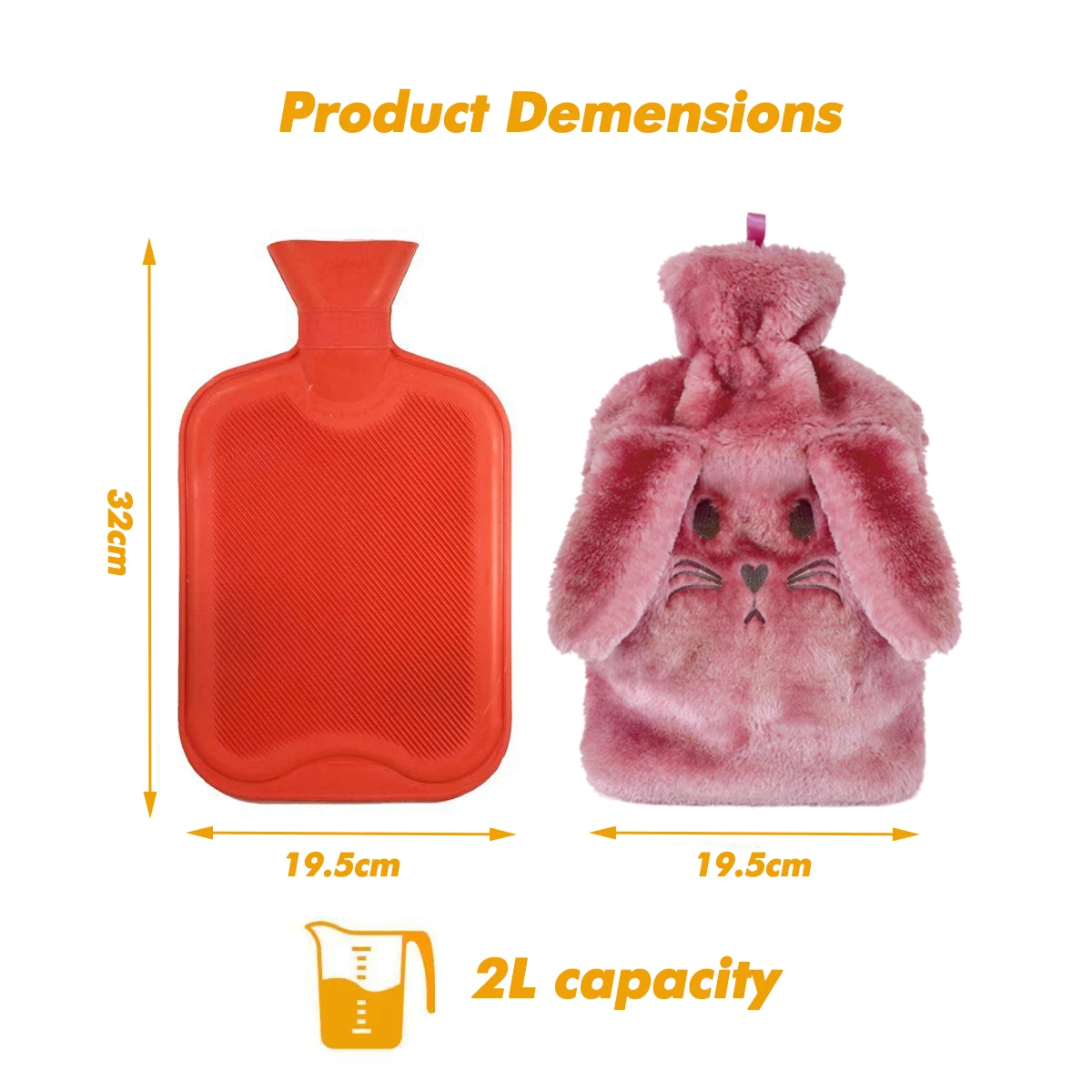 custom cartoon cute animal reusable hot water bottles rubber hot water bag with soft cover wholesale
