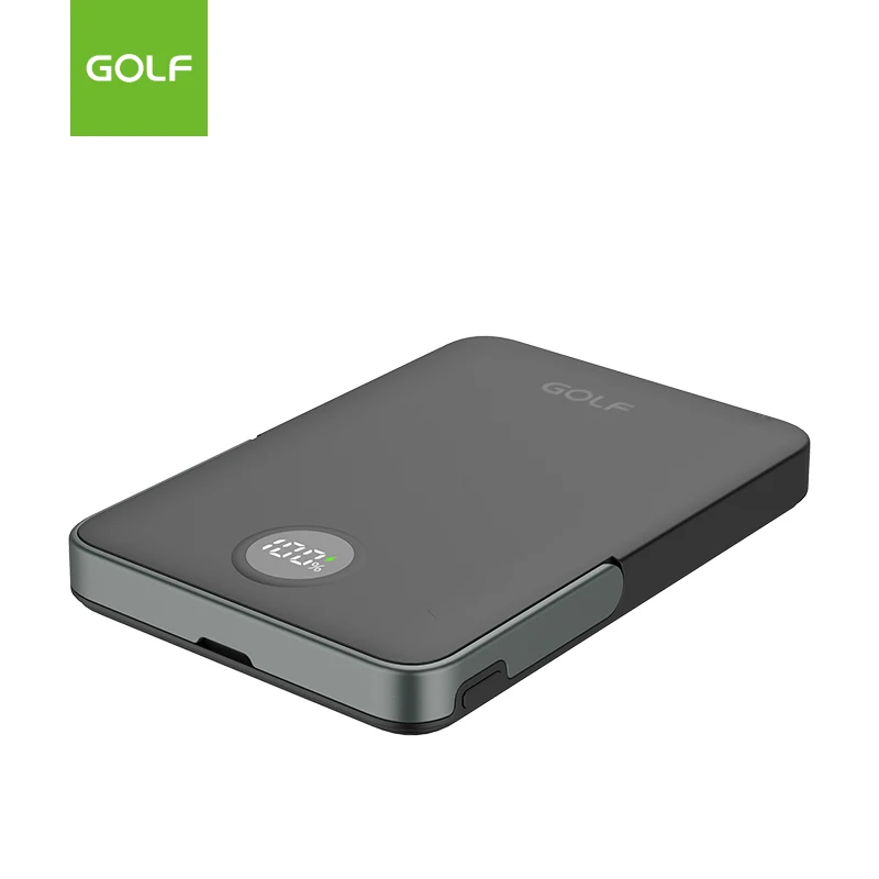 LCD Digital Lithium Small Power Banks Wholesale 22.5W Fast Charging Mobile Charger Wireless Magn Mini Power Bank 5000mAh