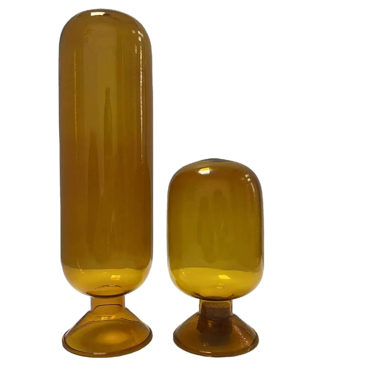 Wholesale Custom Size Safety Matches in Glass Jar for Candle Fireplace Match Sticks Cloche Borosilicate Glass Bottle