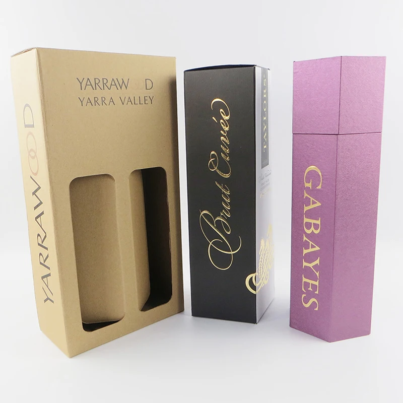 Custom Cardboard Carton Mailer Wine Glass Bottle Storage Packaging Gift Box Wine Corrugated Shipping Box With Handle
