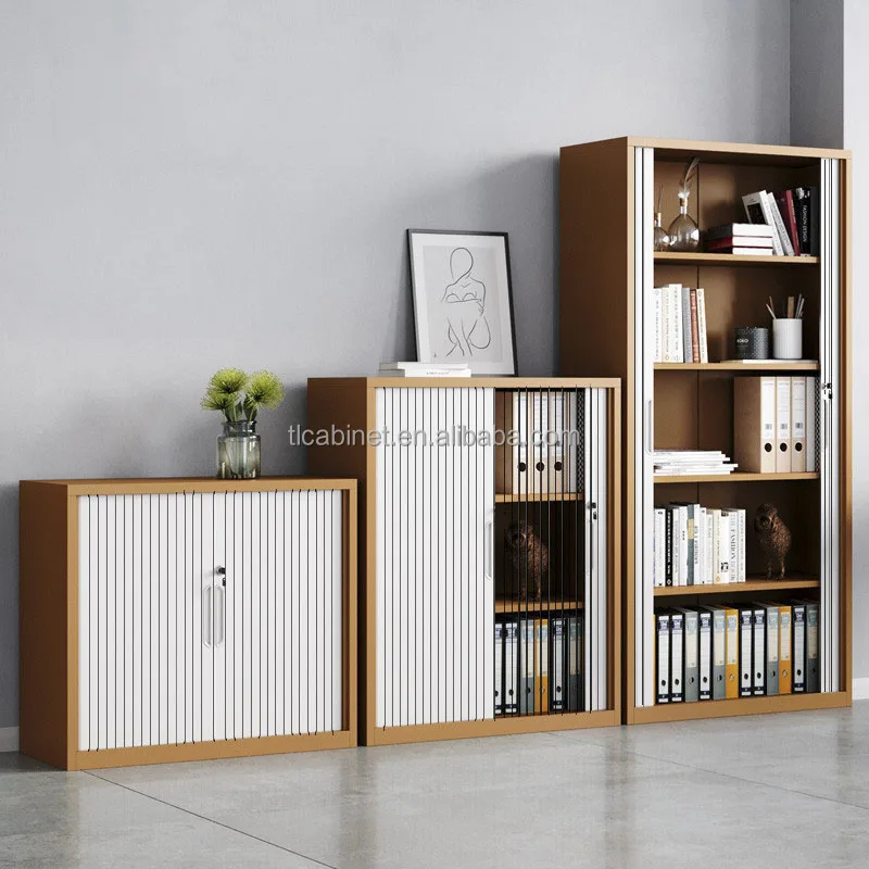 Tambour Door Cabinet with Lock File Cabinet Thickened Tambour Door Locker