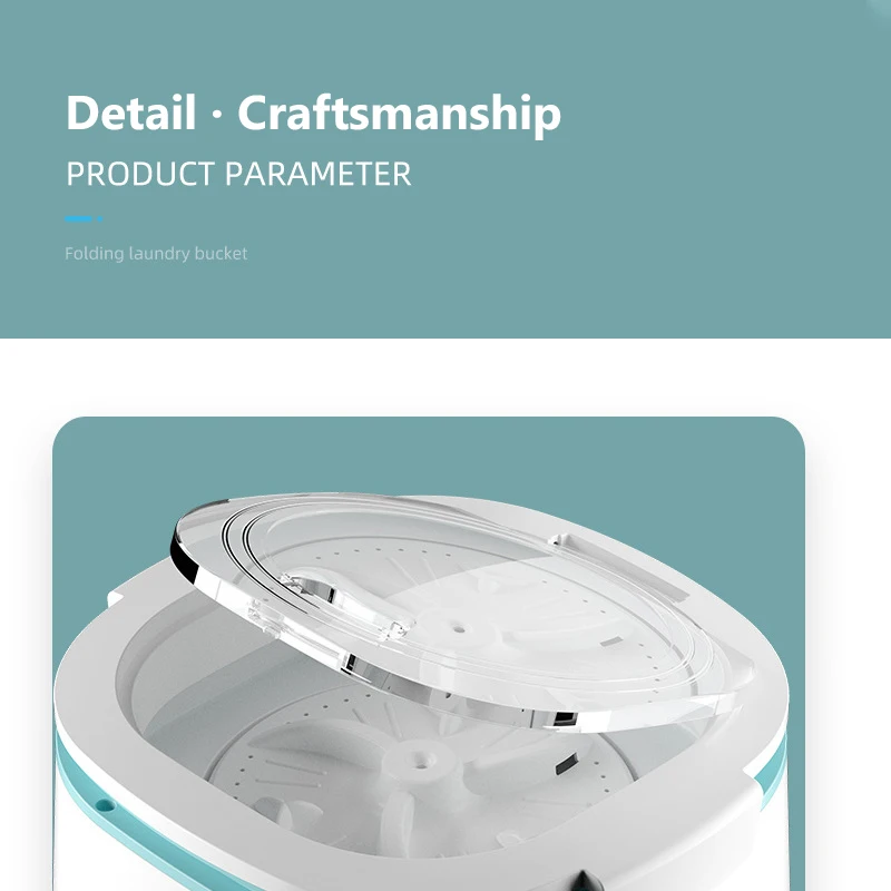 2022 Foldable Mini Fully-automatic Washing Machine Portable Folding with Spin Dry