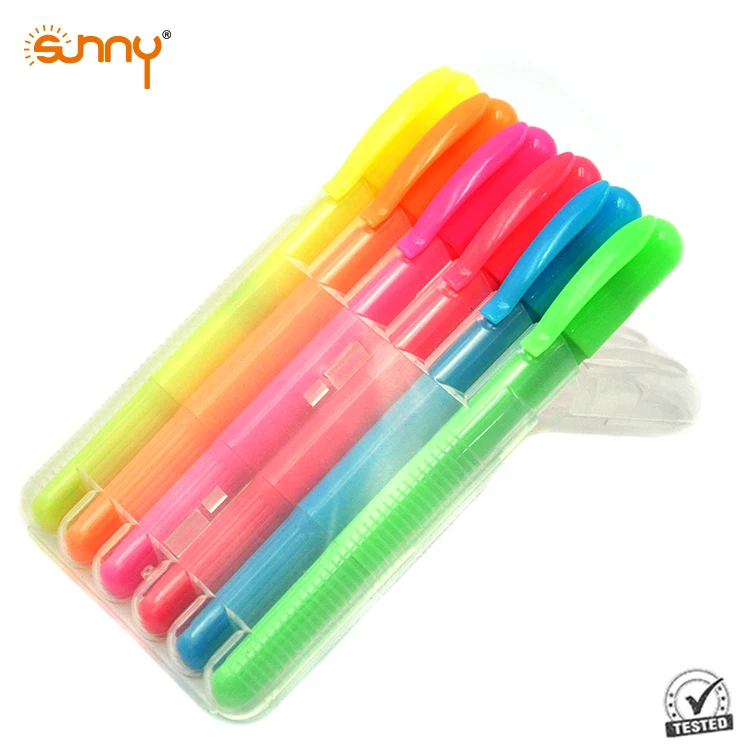 OEM Highlighters Neon Colors 6 Water Soluble Gel Crayon