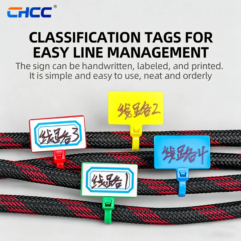 Self-Locking  100pcs/bag Nylon Marker Zip Tie for Wire Identification