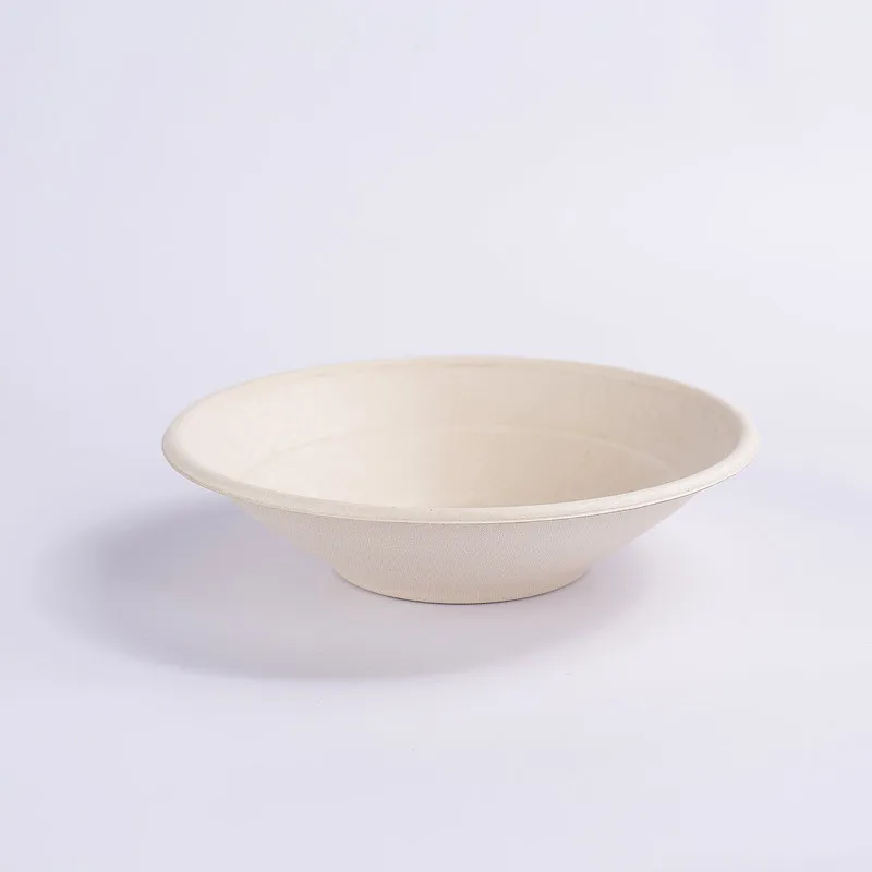 24OZ Biodegradable Disposable Sugarcane Food Container Salad Round Bowl ...